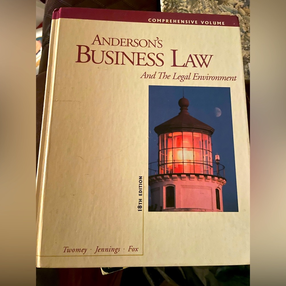 Anderson's Business Law and the Legal Environment 18th edition (Great Condition)